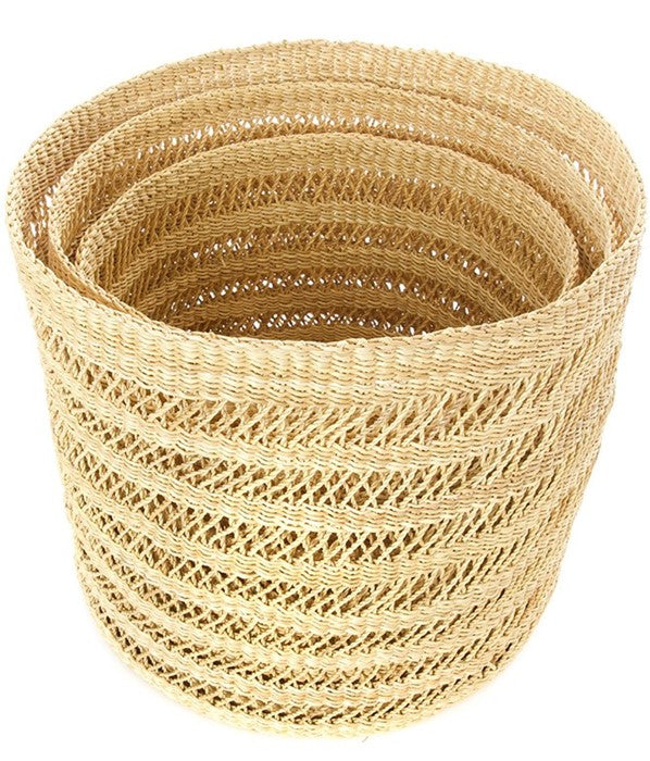 Veta Vera Lace Weave Basket Bins - Set of 3 - WEB ONLY EXCLUSIVE