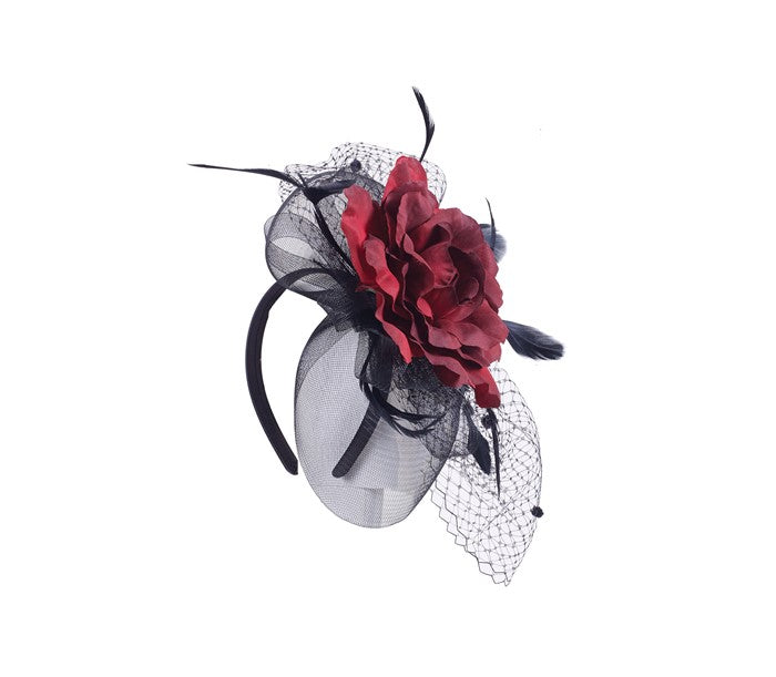 Red Rose Fascinator - Web Only Exclusive