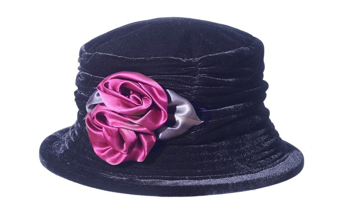 Swirl Rose Velvet Crusher Hat - Web Only Exclusive