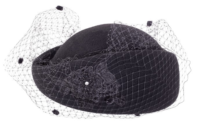 Black Veil Pillbox Hat - Web Only Exclusive