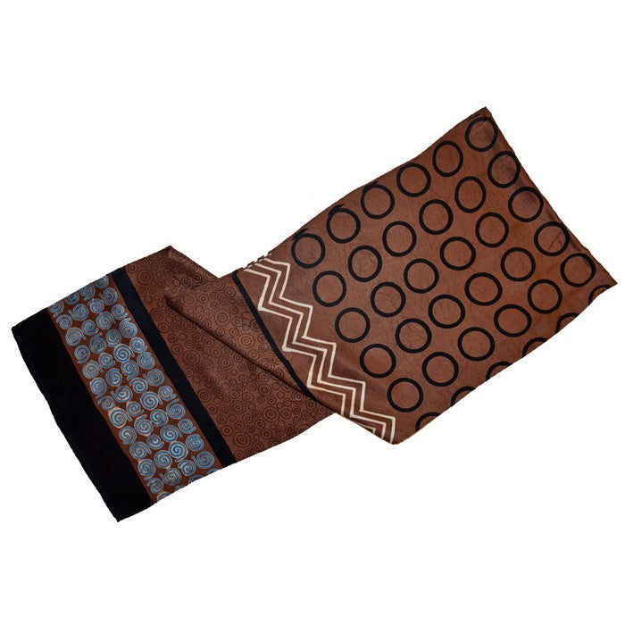 Charmeuse Circles Scarf in Brown - Web Only Exclusive