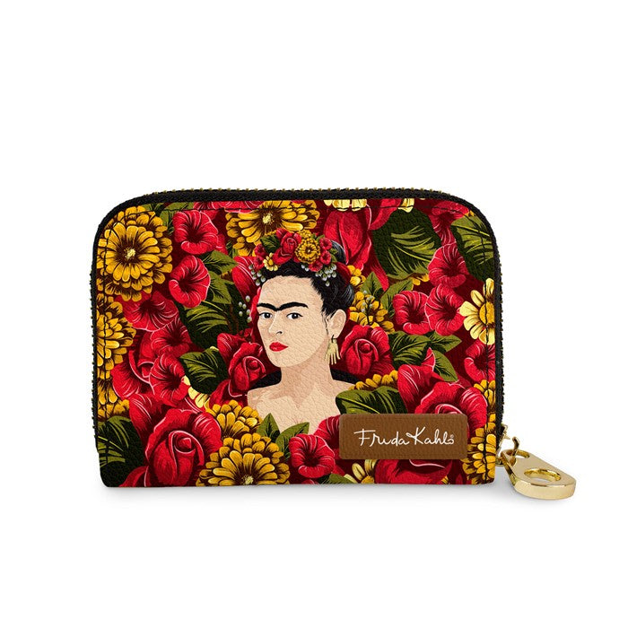 Frida Kahlo Rose Portrait Zippered Wallet - Web Only Exclusive